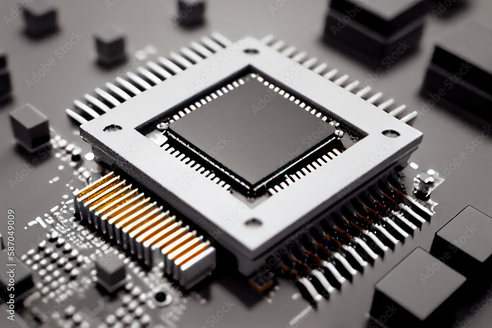 high-tech chip with a computer processor high-tech chip with a computer processor