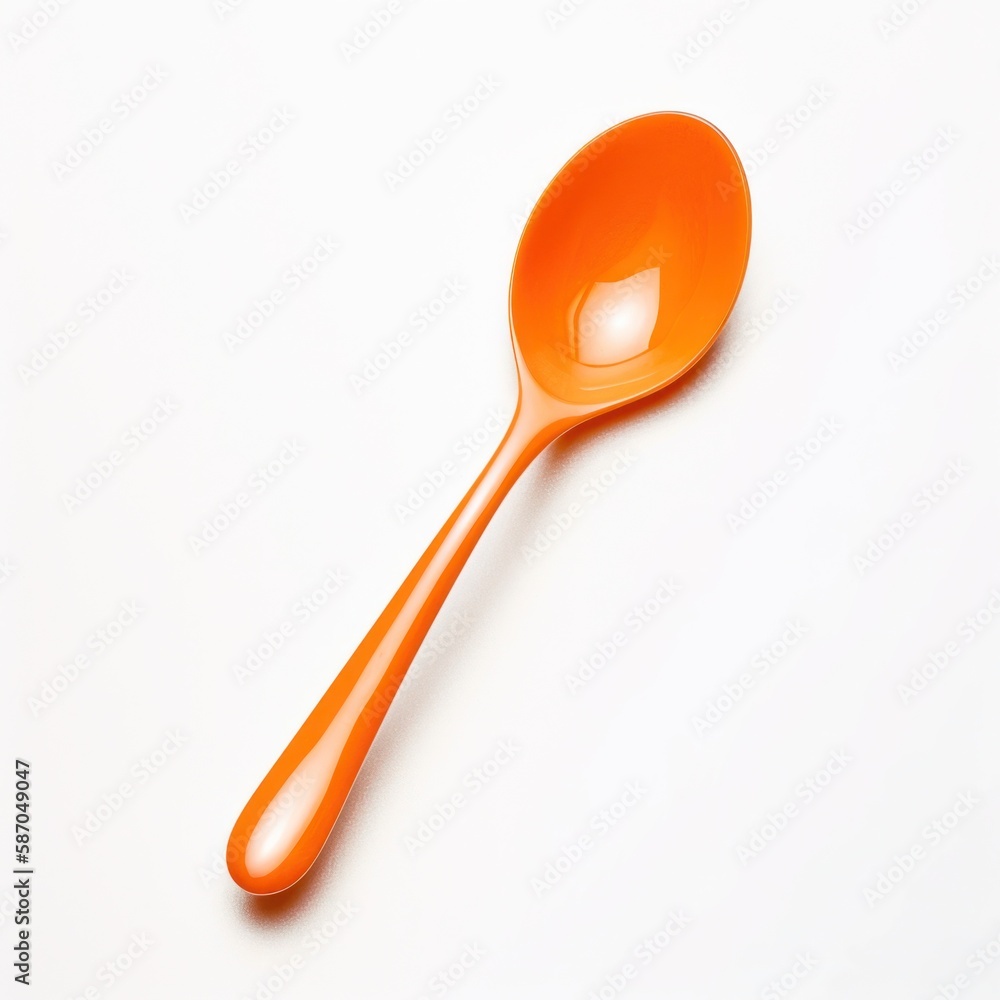 orange spoon on white background orange spoon on white background