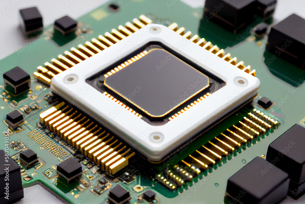high-tech chip with a computer processor high-tech chip with a computer processor