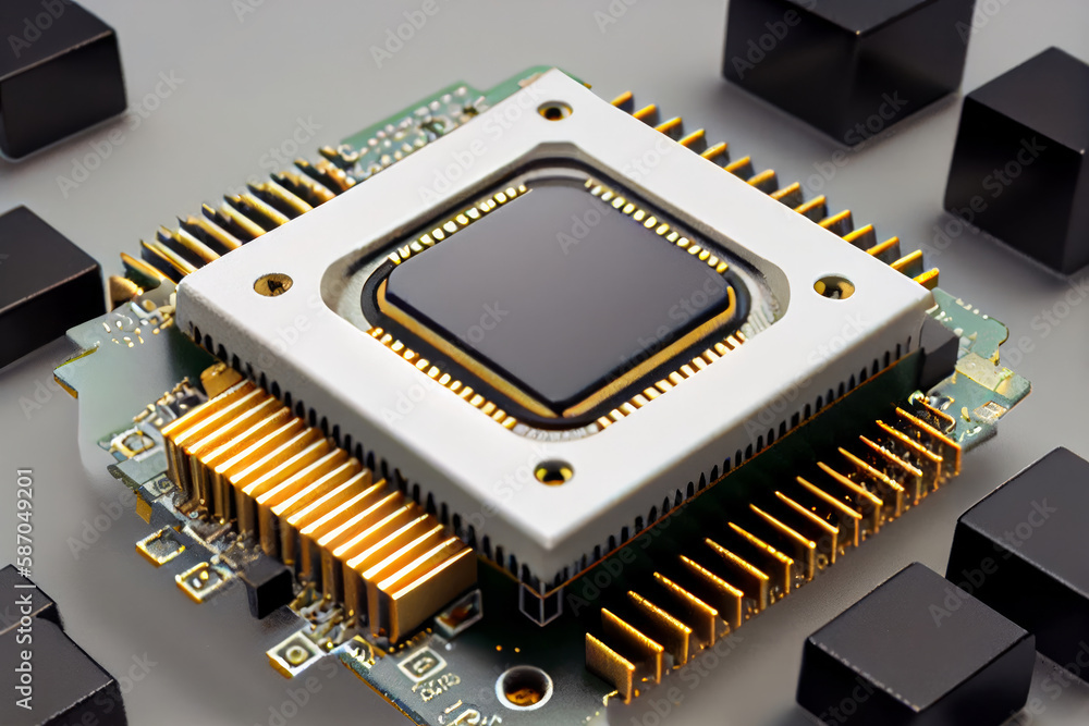 high-tech chip with a computer processor high-tech chip with a computer processor
