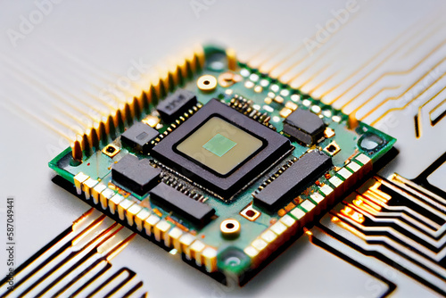 high-tech chip with a computer processor