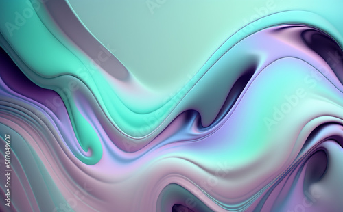 Light blue  mint green and lavender fluid style background  Generative AI