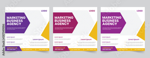  Marketing agency latest startup vector banner, Best commercial clean bundle image design, Content idea banner with place and company photo