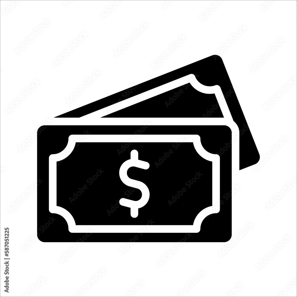 Dollar Money icon vector for web, computer and mobile app. cash icon vector illustration on white background Dollar Money icon vector for web, computer and mobile app. cash icon vector illustration on white background