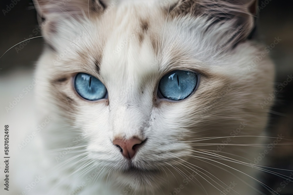 gorgeous blue eyes on a gray cat. Generative AI gorgeous blue eyes on a gray cat. Generative AI