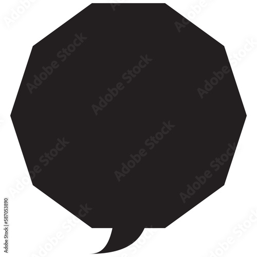 吹き出しのイラスト2【黒シルエット】