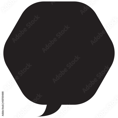 吹き出しのイラスト5【黒シルエット】