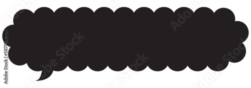 吹き出しのイラスト11【黒シルエット】