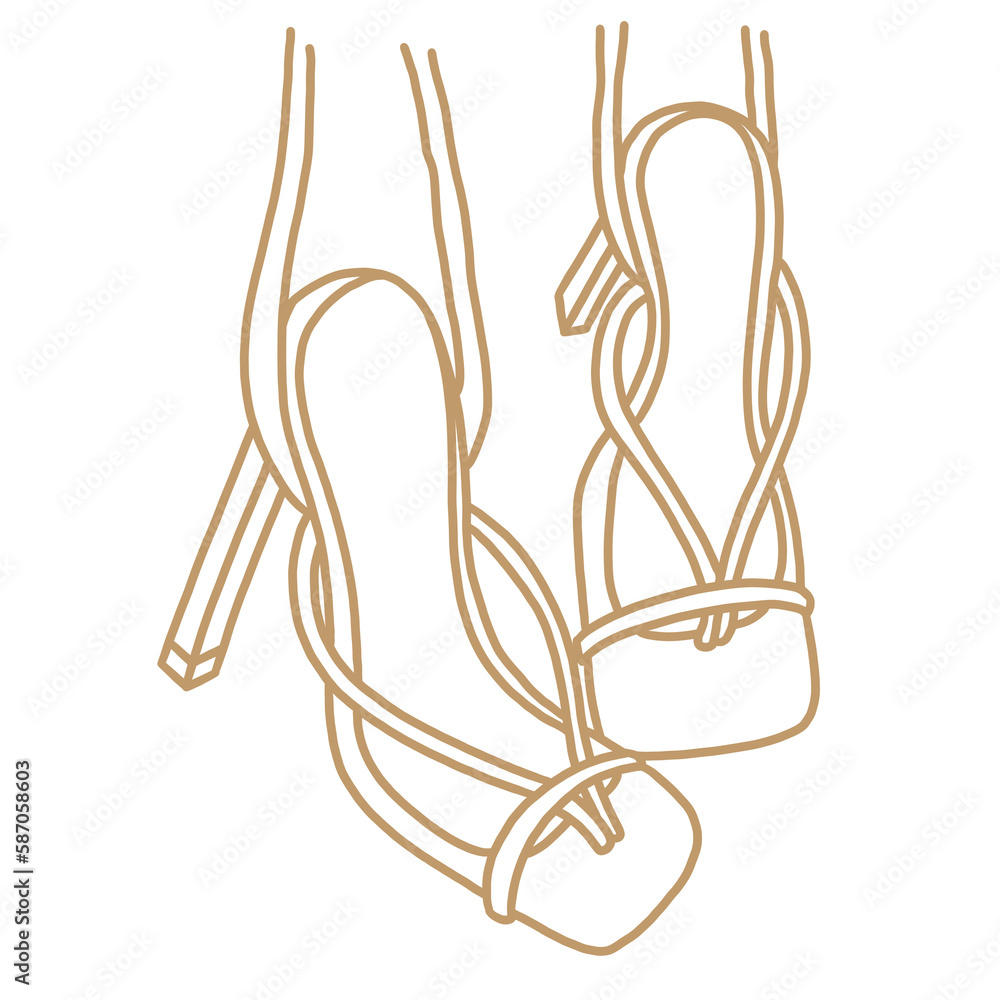 Minimalist illustration of women's shoes. Women's heels are hand drawn. Illustration for store logo, postcard, for printing on stationery, labels. Minimalist illustration of women's shoes. Women's heels are hand drawn. Illustration for store logo, postcard, for printing on stationery, labels.