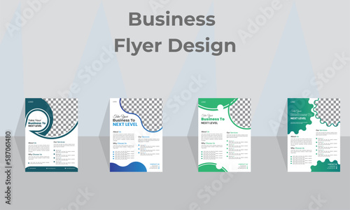 A bundle of 4 templates of different template, modern business flyer template, abstract business flyer and creative design