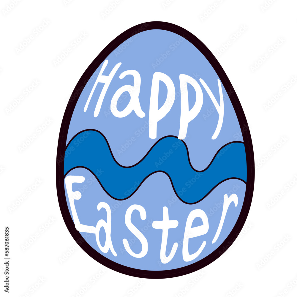 Happy Easter element set of funny rabbit animals, eggs and floral decoration in cute cartoon style. Flat hand drawn icon Happy Easter element set of funny rabbit animals, eggs and floral decoration in cute cartoon style. Flat hand drawn icon