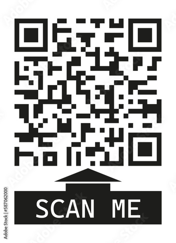 QR code vector. Sample vector QR code for smartphone scanning. Identity for app smartphone. Barcode frame for items.