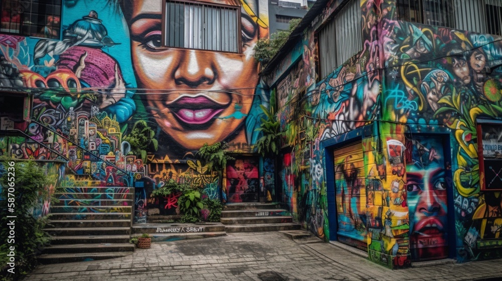 Fototapeta premium AI Colombian Festivities Through the Eyes of Imagination: Captivating, Magical, and Vibrant Photographs That Will Transport You to a World of Fantasy and Wonder