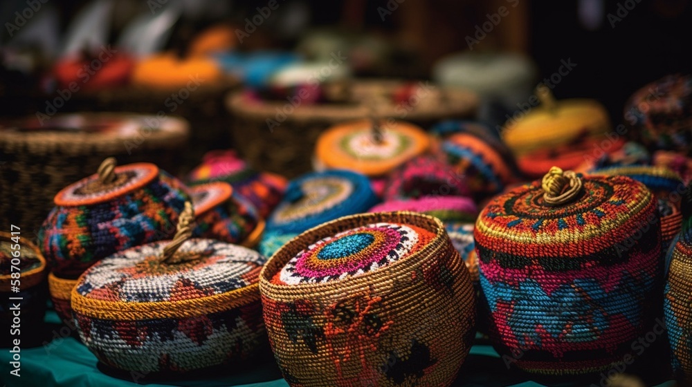 Fototapeta premium AI Colombian Festivities Through the Eyes of Imagination: Captivating, Magical, and Vibrant Photographs That Will Transport You to a World of Fantasy and Wonder