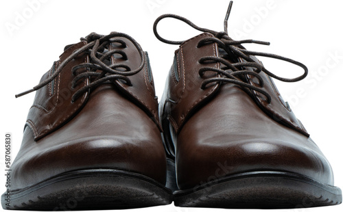 Pair of dark brown laced up men's dress shoes