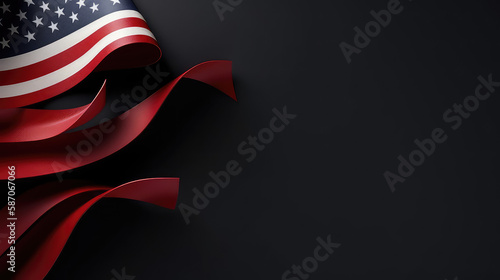 Wallpaper Mural Flagge der Vereinigten Staaten von Amerika im kreativen illustrativen Stil mit schwarzem Hintergrund (Generative AI) Torontodigital.ca