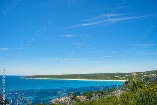 Bunker Bay, a popular beach in the Busselton council area, in the southwest of Western Australia, as seen from Cape Naturaliste 