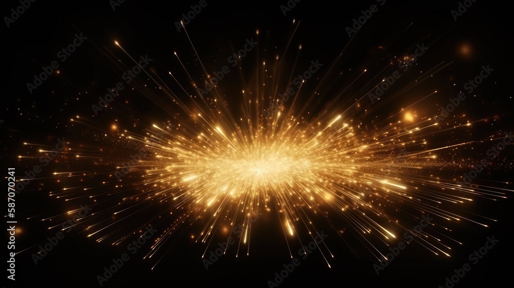 gold warm color bright lens flare rays light flashes leak movement for transitions on black background, generative ai gold warm color bright lens flare rays light flashes leak movement for transitions on black background, generative ai