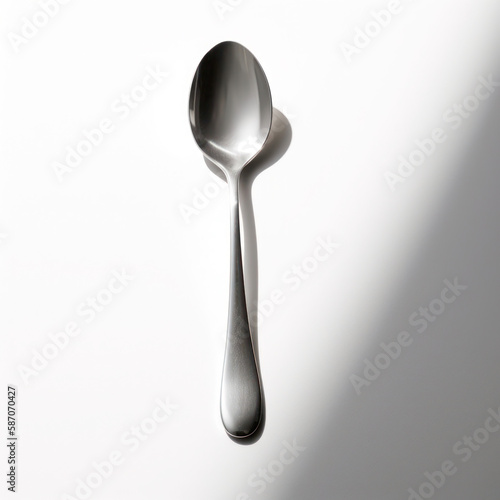 silver spoon isolated on white background