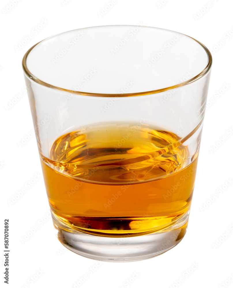 Glass of whiskey or whisky or bourbon or scotch, isolated Glass of whiskey or whisky or bourbon or scotch, isolated