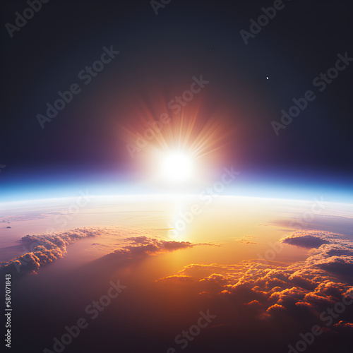 sunrise over the earth Created using generative AI