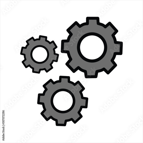 gear icon, Gear Settings symbol, cogwheel, Vector Illustration on white background