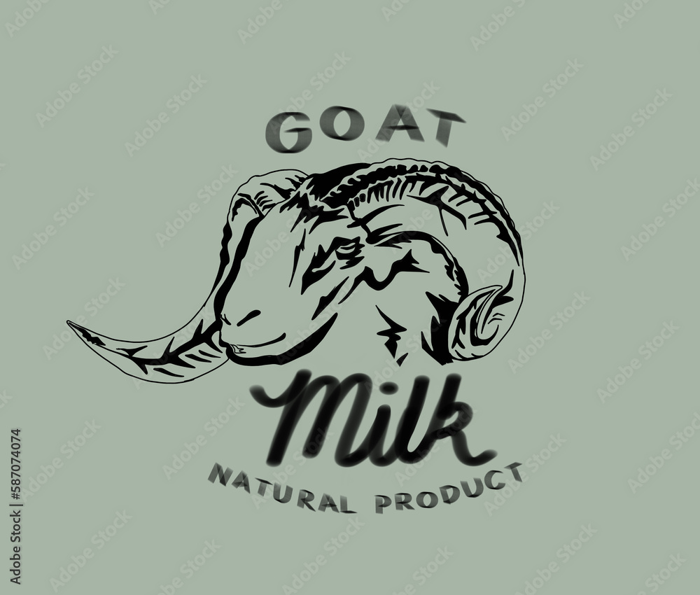 goat head icon on gray background goat head icon on gray background