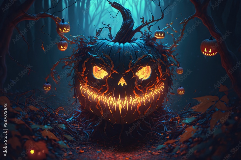 Pumpkin for Halloween day. Generative AI Pumpkin for Halloween day. Generative AI