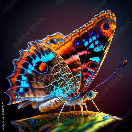 Macro photography image of colorful, beautiful butterfly. © Rachel