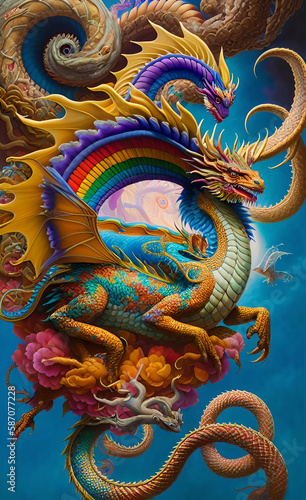 Wallpaper Mural Dragon created
with Generative Al technology Torontodigital.ca