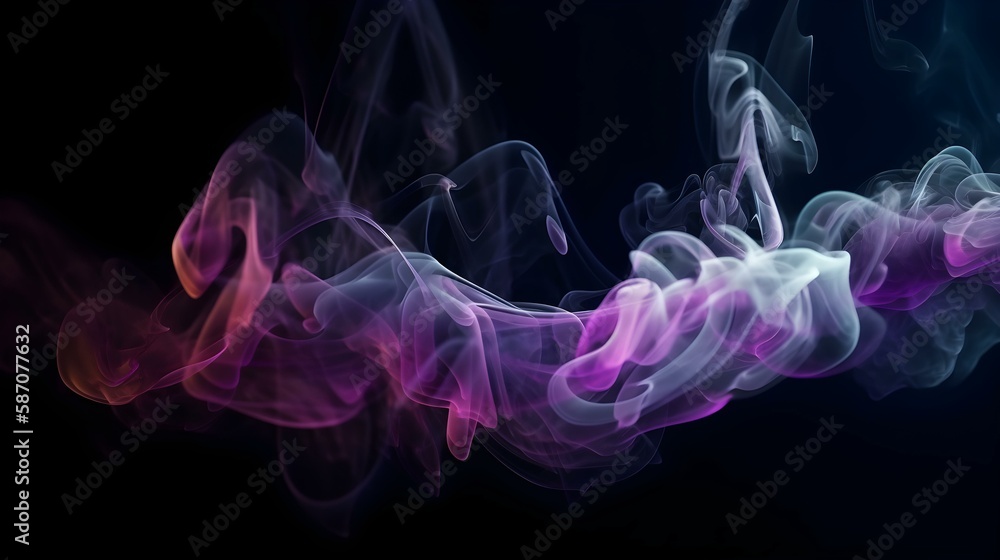 Abstract Futuristic Dark Background with Neon Glow and Purple Smoke Abstract Futuristic Dark Background with Neon Glow and Purple Smoke
