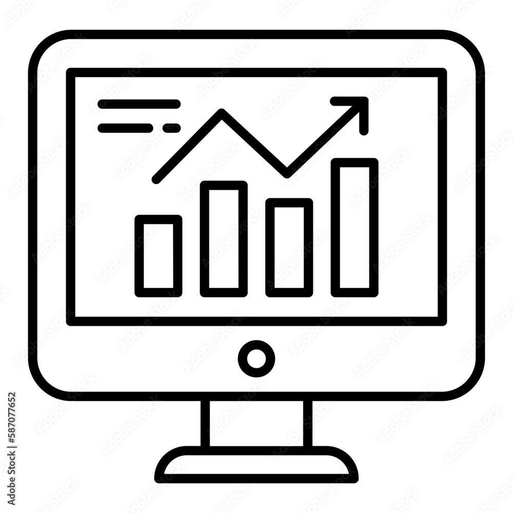 Marketing Graph Outline Icon Marketing Graph Outline Icon