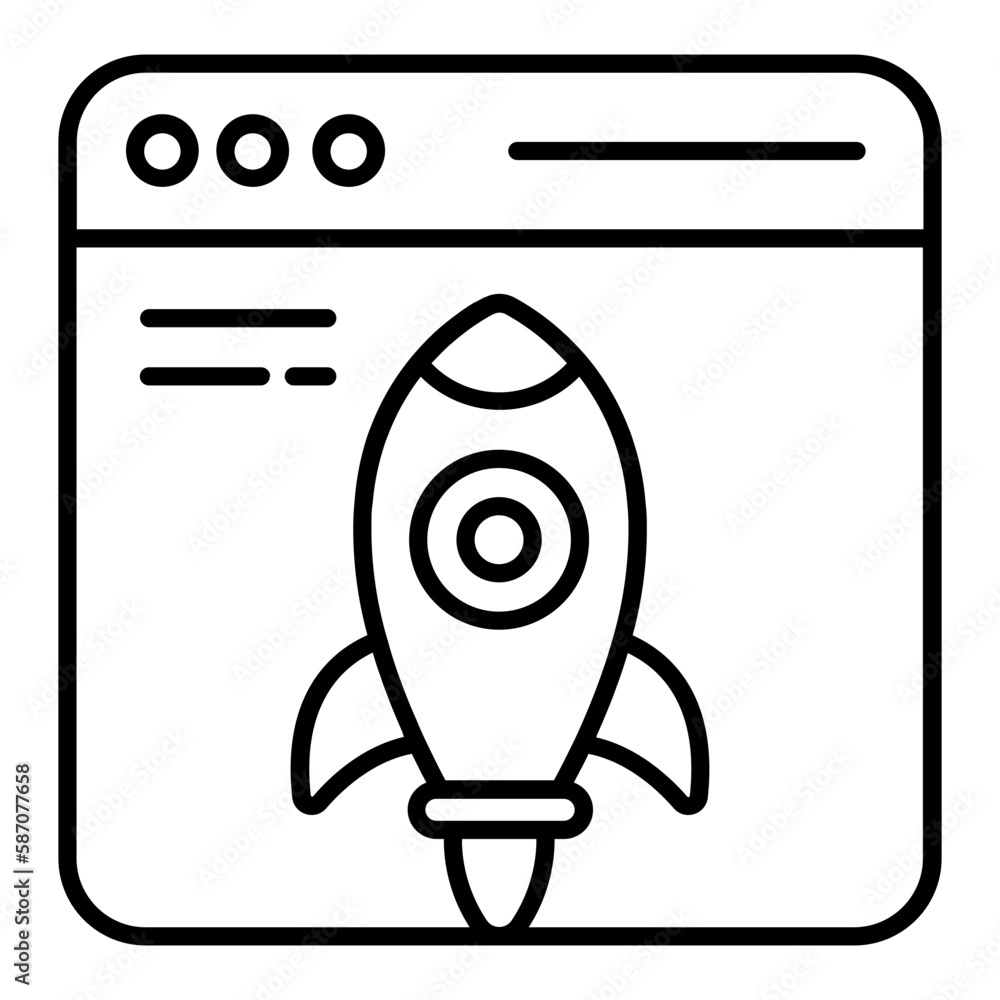 Social Media Startup Outline Icon Social Media Startup Outline Icon