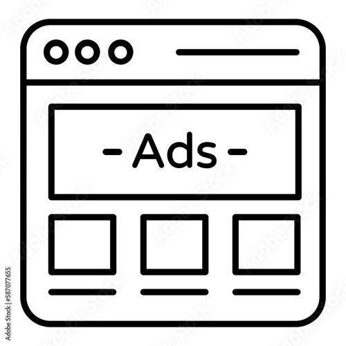 Online Ads Outline Icon