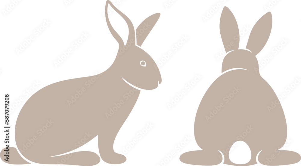 Obraz premium Easter bunny logo. Isolated Easter bunny on white background