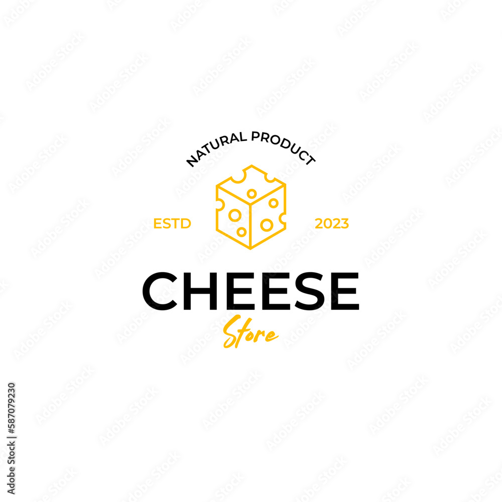 Fototapeta premium Vector cheese store logo design concept illustration idea
