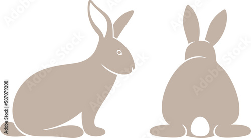 Easter bunny logo. Isolated Easter bunny on white background