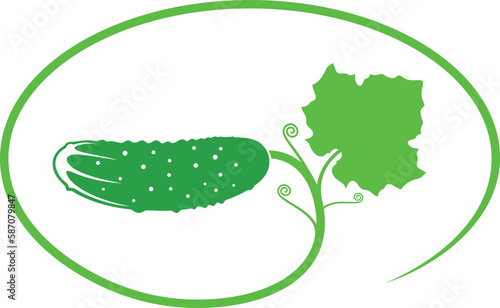 Cucumber logo. Isolated cucumber on white background