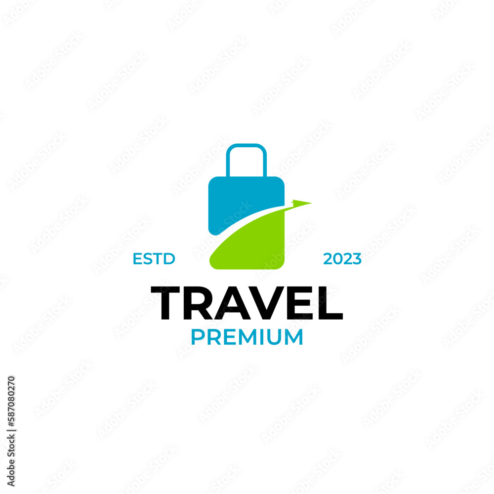 Vector travel bag logo design concept illustration idea