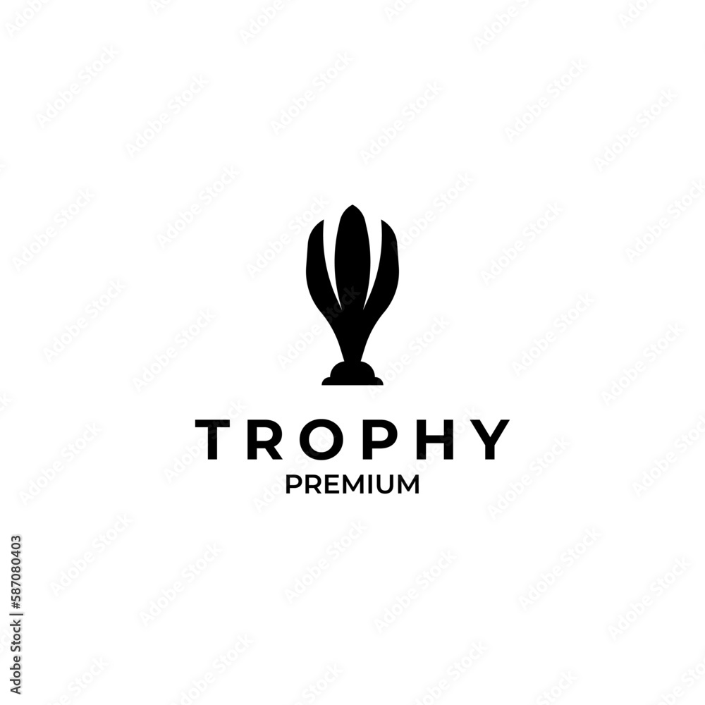 Flat trophy logo design concept for award winner championship illustration idea Flat trophy logo design concept for award winner championship illustration idea