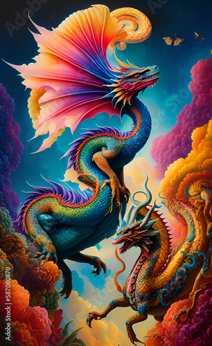 Dragon created with Generative Al technology © Grafititee