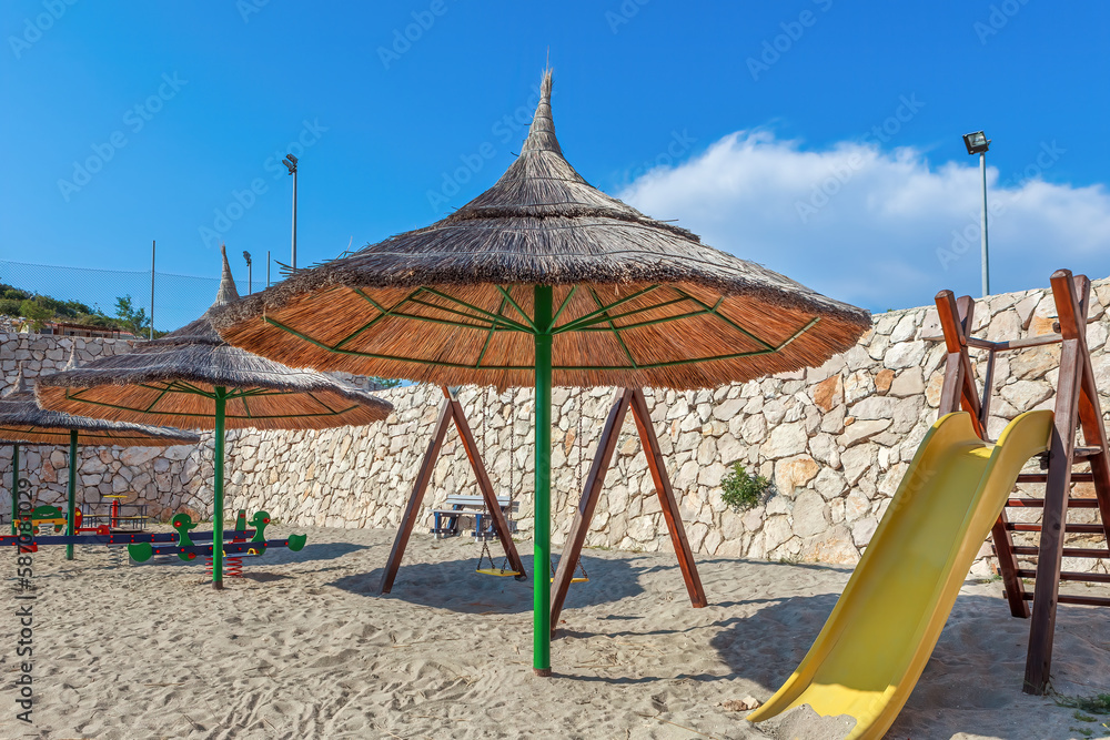 Playground for children on beach
