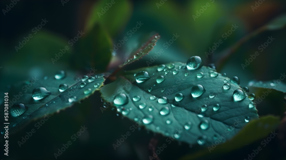 Reflection of Environment in Large Water Drop on Plant Leaf Reflection of Environment in Large Water Drop on Plant Leaf