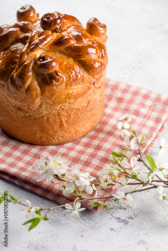 Easter cake with a willow branches