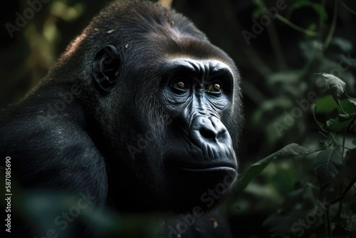 Close-Up Gorilla in Natural Habitat © Markus