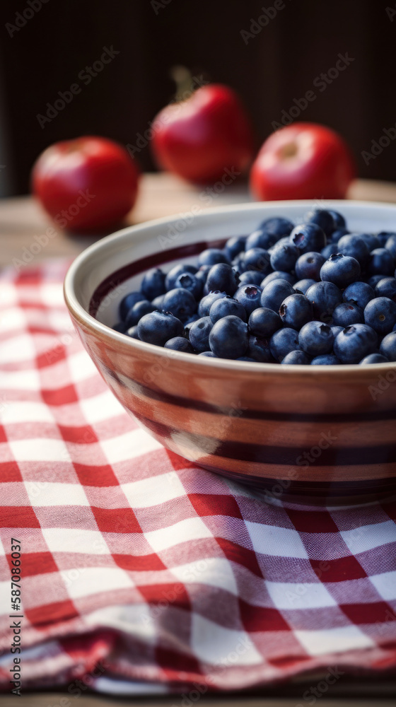 A bowl with blueberries A bowl with blueberries