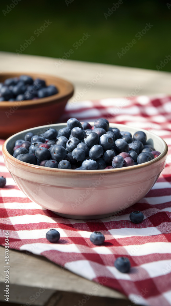 A bowl with blueberries
