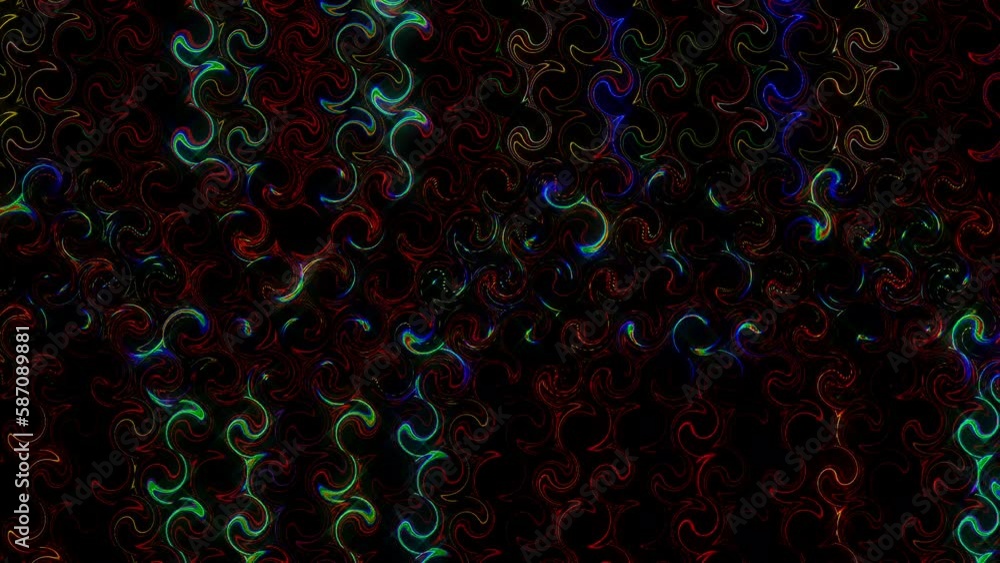 3D Abstract shining bright lines set wave, colorful, black background 3D Abstract shining bright lines set wave, colorful, black background