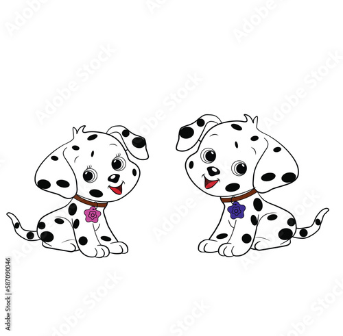 doggie dalmatian dog white black