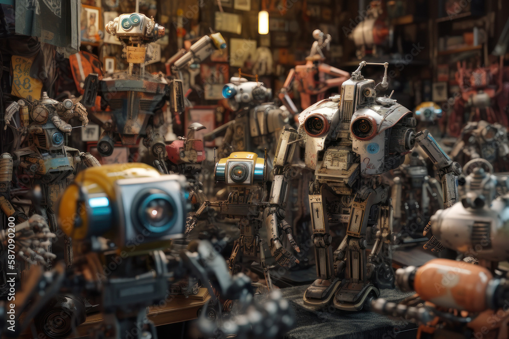 Lots of robots. AI generative. Lots of robots. AI generative.